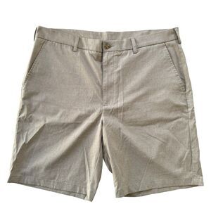 PGA Tour Size 38 Tan 9" Flat Front Polyester Stretch Men's Golf‎ Shorts